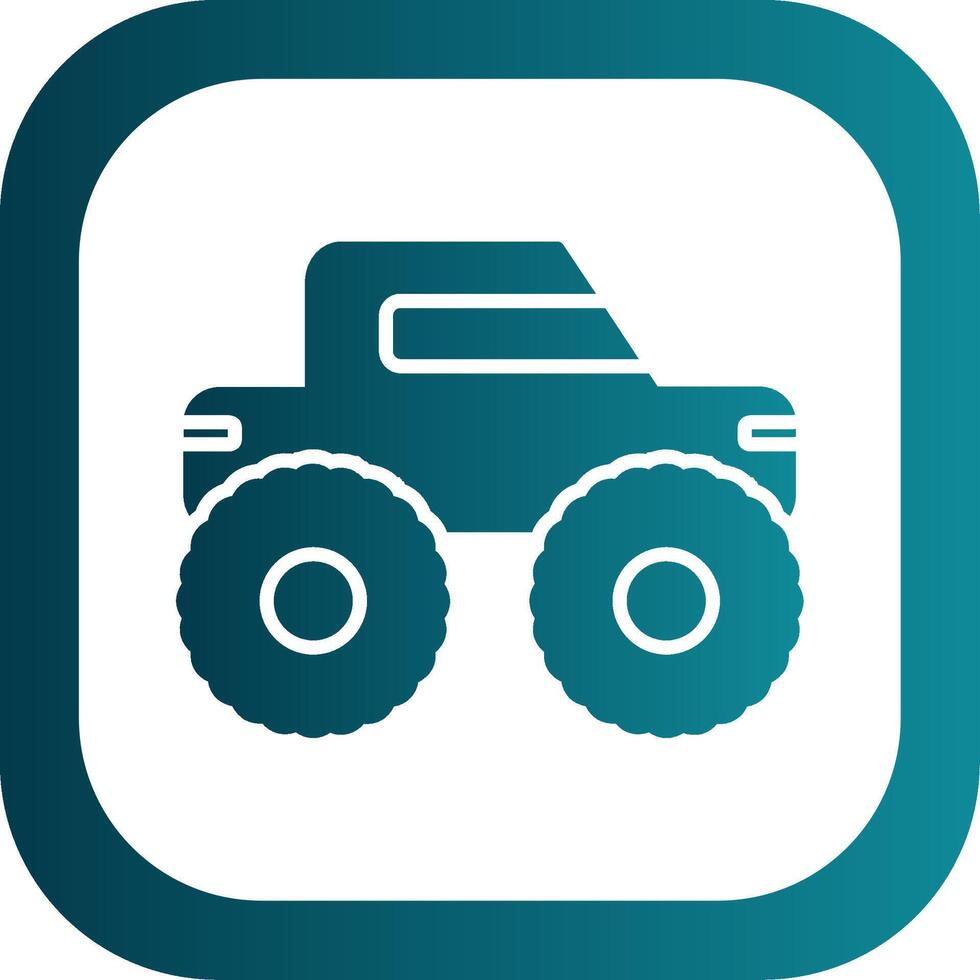 Monster Truck Glyph Gradient Corner Icon vector