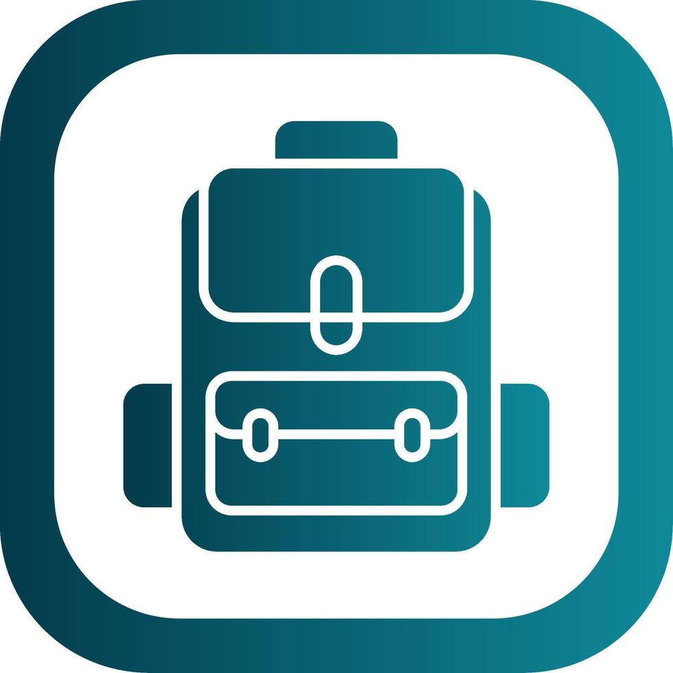 Backpack Glyph Gradient Corner Icon vector