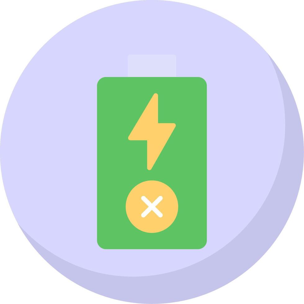 Empty Battery Flat Bubble Icon vector