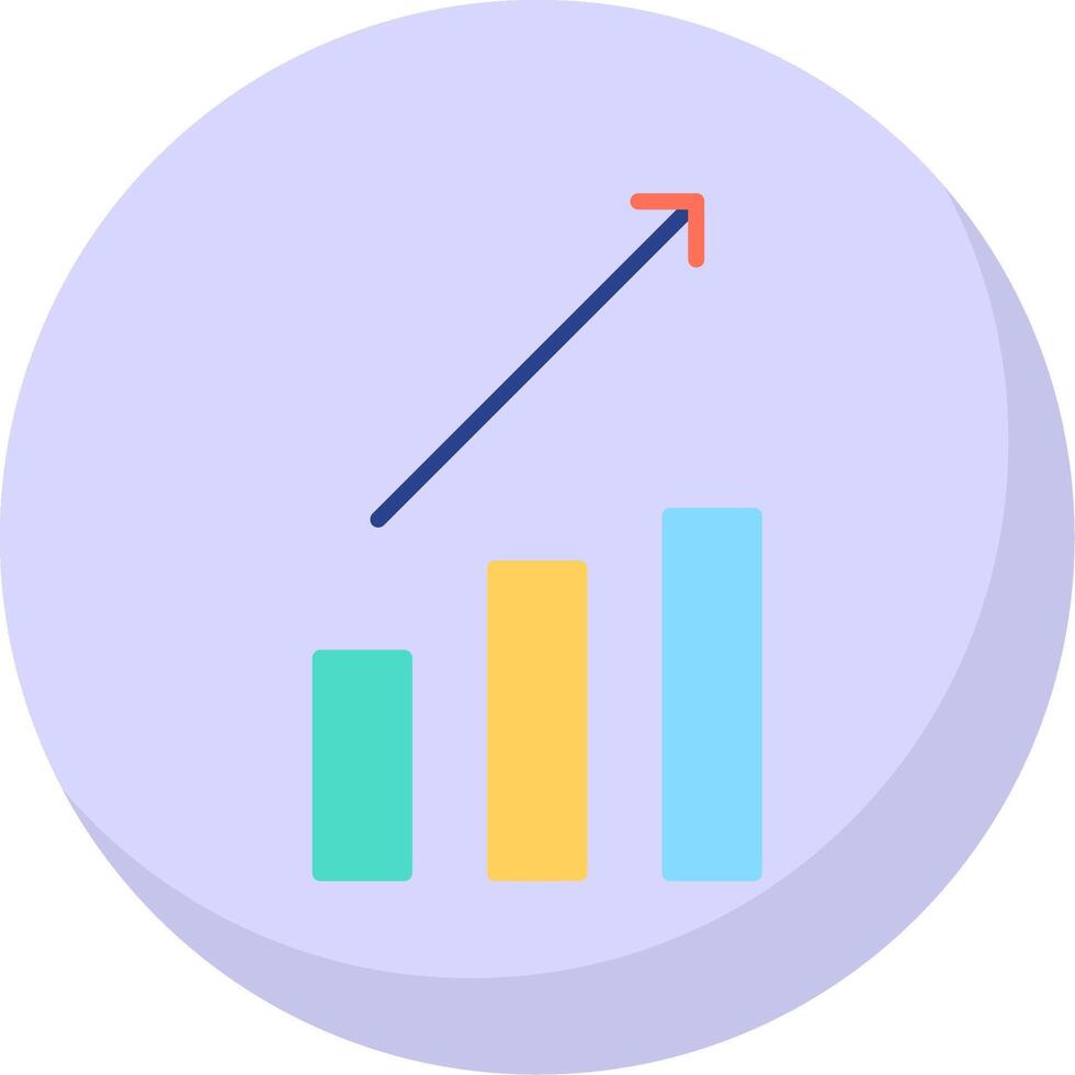 Arrow Chart Flat Bubble Icon vector