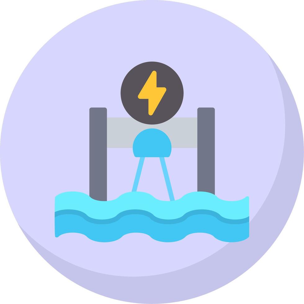 Hydroelectricity Flat Bubble Icon vector
