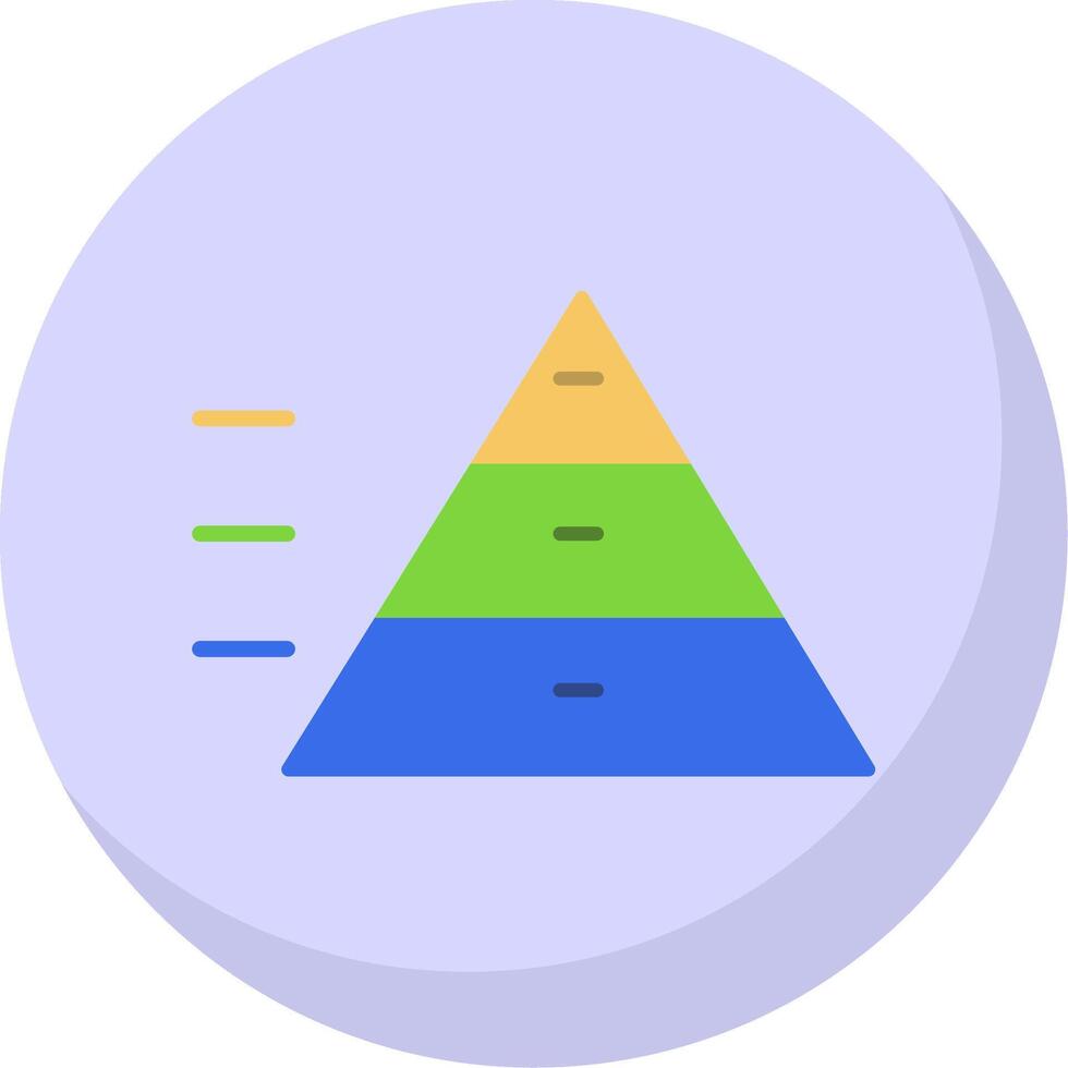 Pyramid Chart Flat Bubble Icon vector