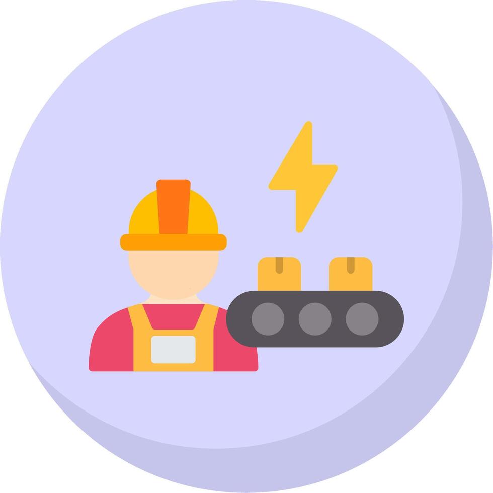 Industrial Worker Flat Bubble Icon vector