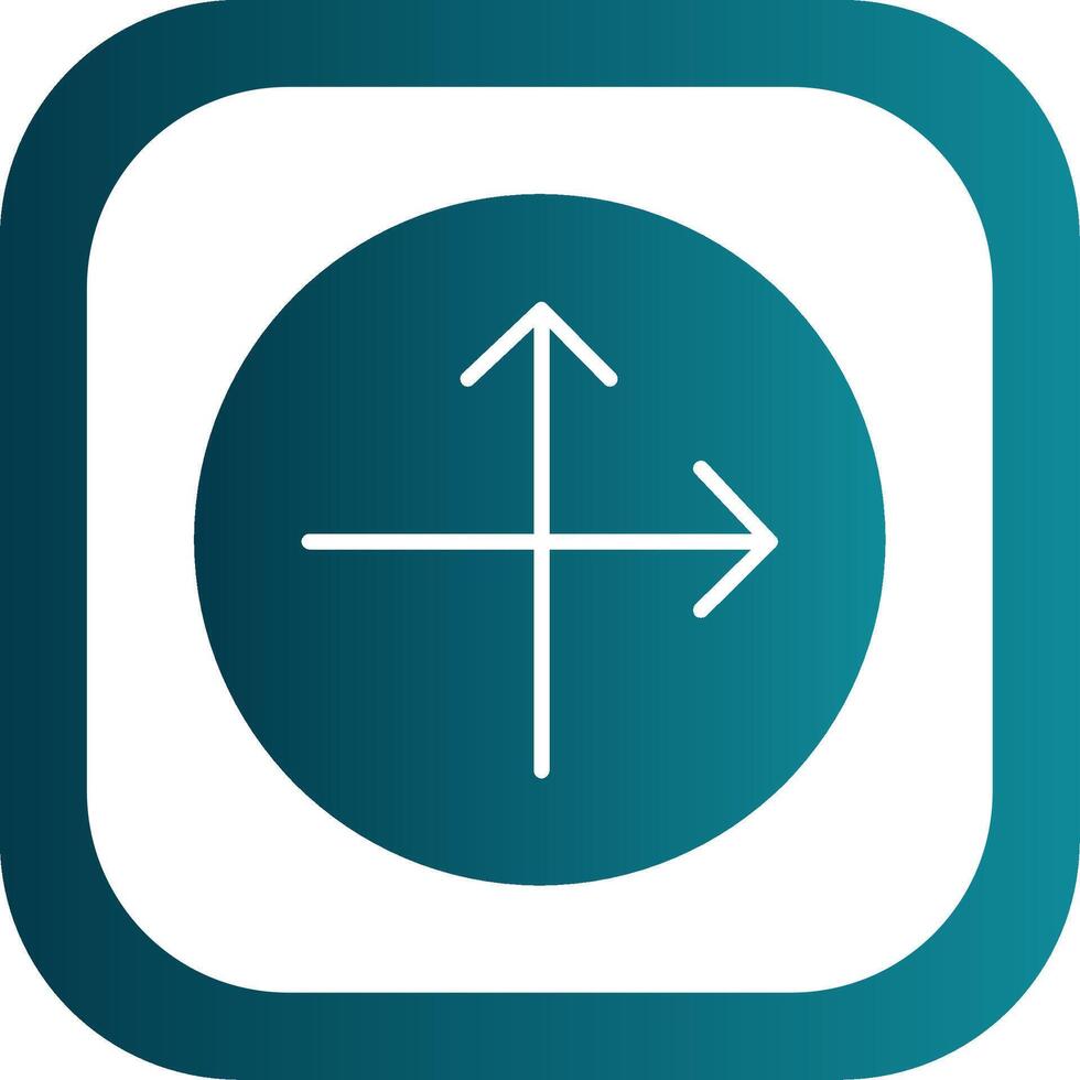 Intersect Glyph Gradient Corner Icon vector