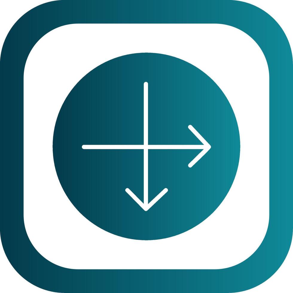 Intersect Glyph Gradient Corner Icon vector