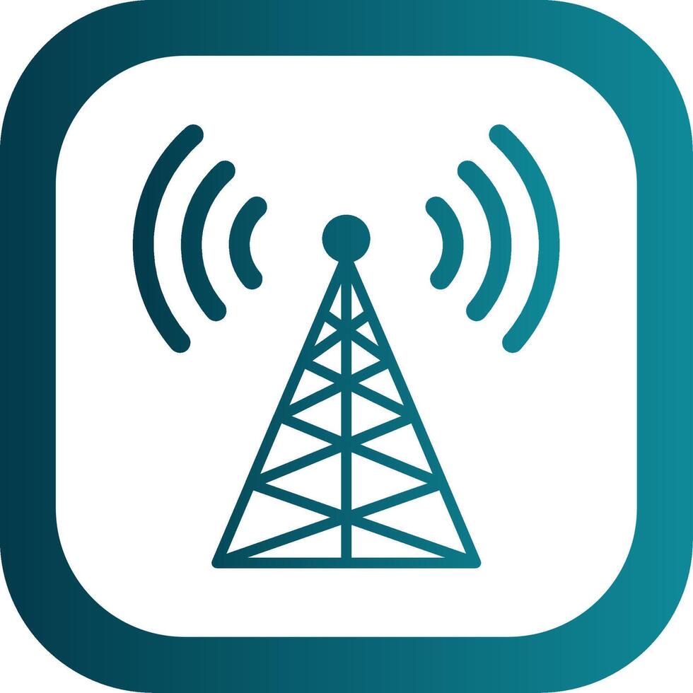 Radio Tower Glyph Gradient Corner Icon vector
