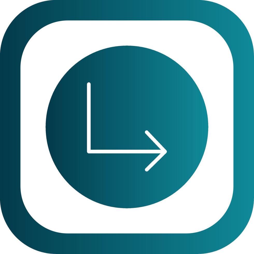 Turn Glyph Gradient Corner Icon vector