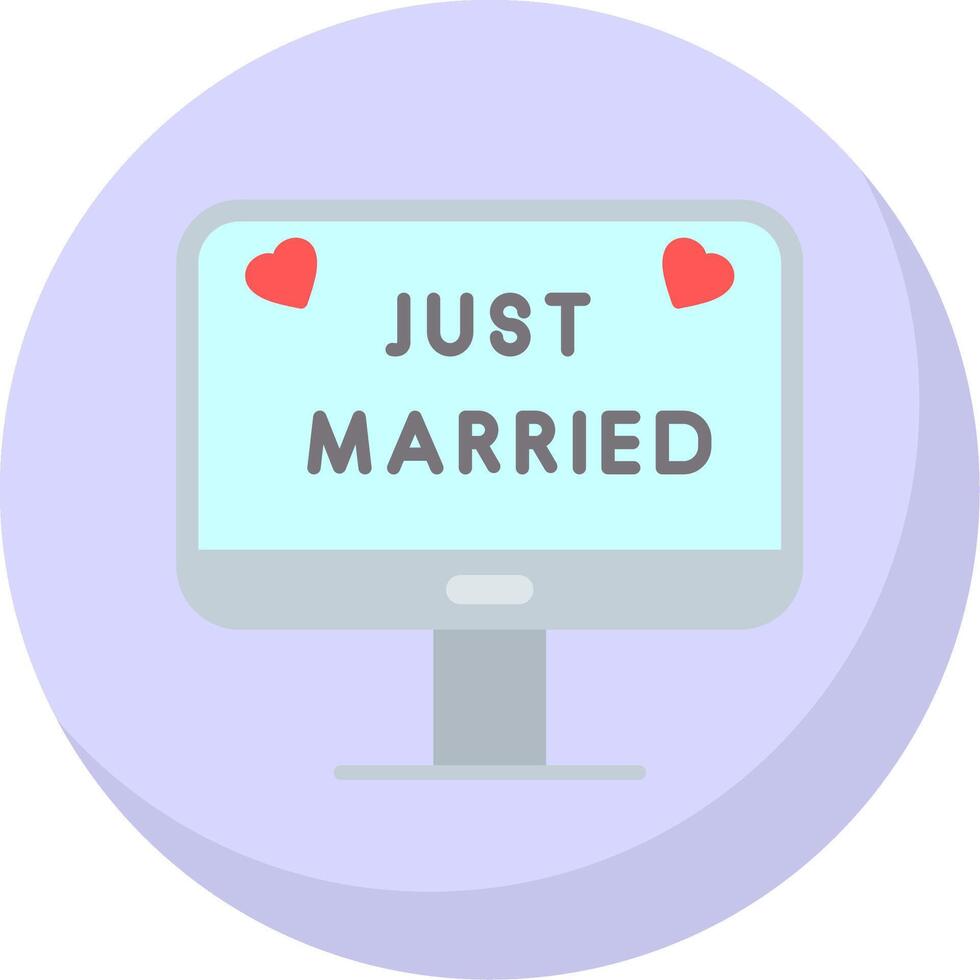 Just Married Flat Bubble Icon vector