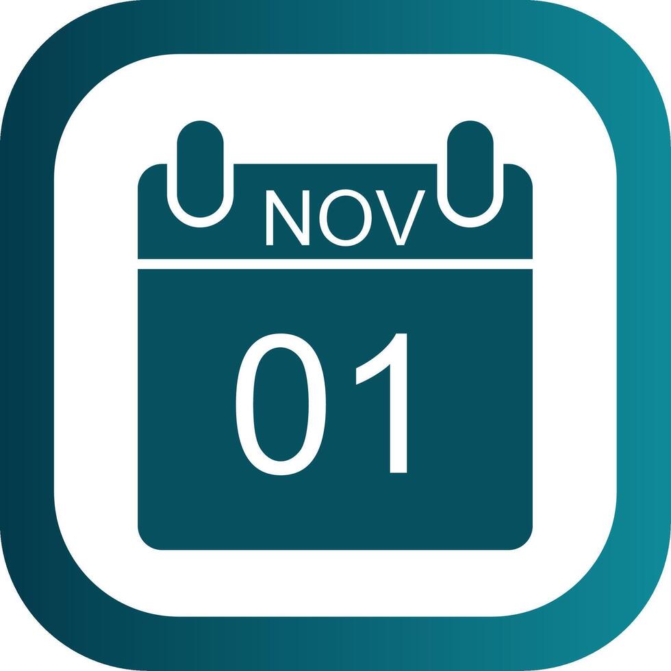 November Glyph Gradient Corner Icon vector