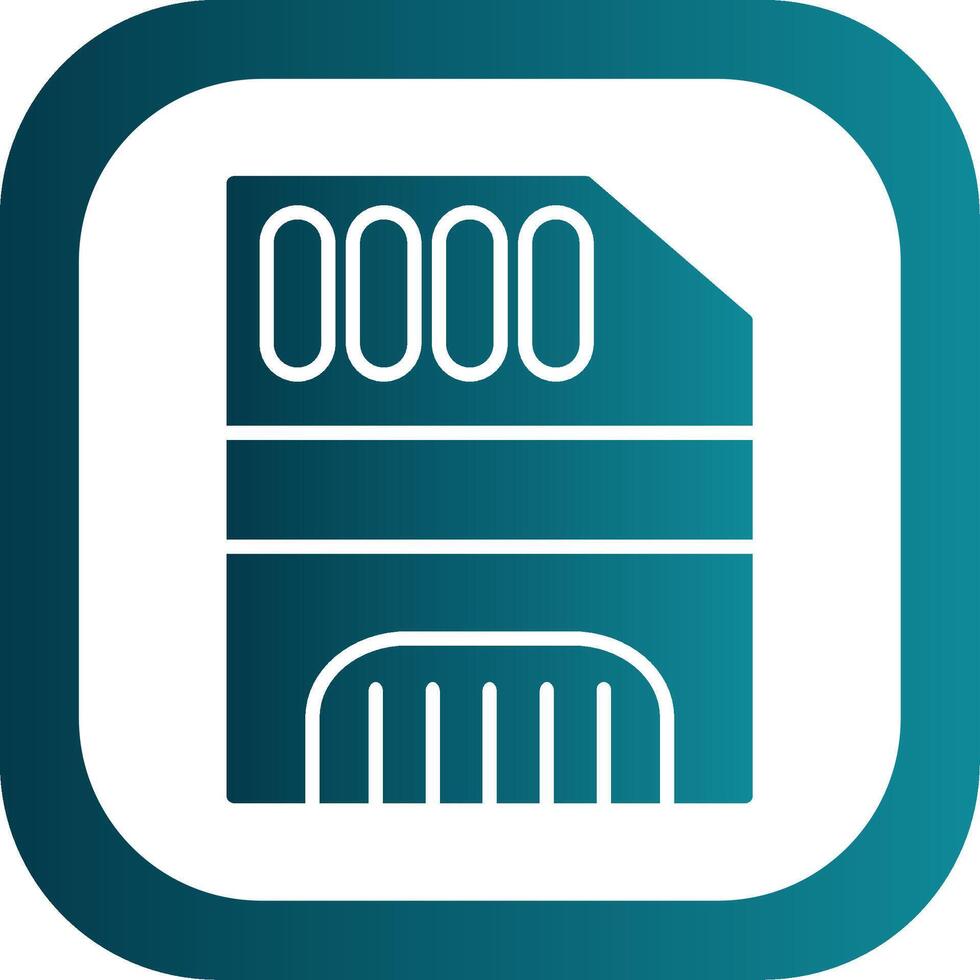 Memory Card Glyph Gradient Corner Icon vector