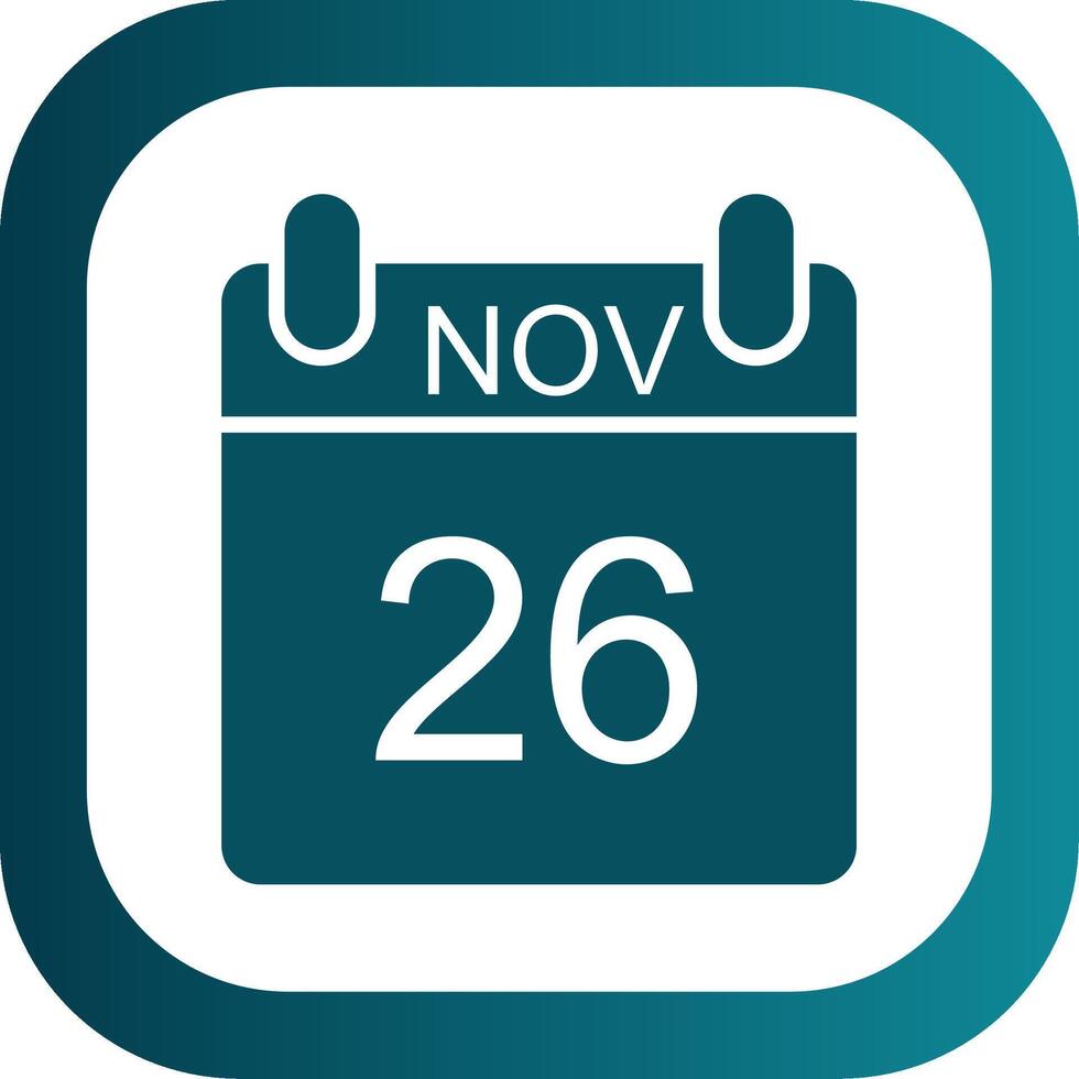 November Glyph Gradient Corner Icon vector