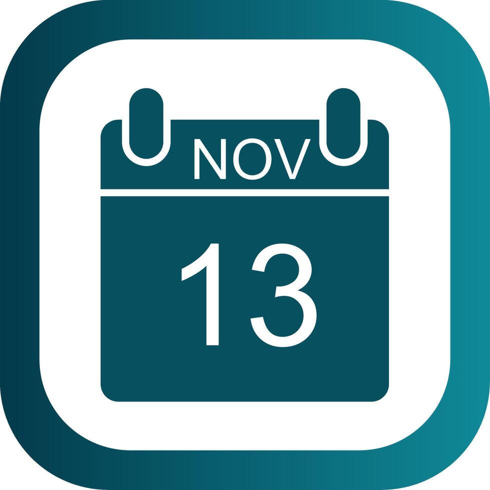 November Glyph Gradient Corner Icon vector