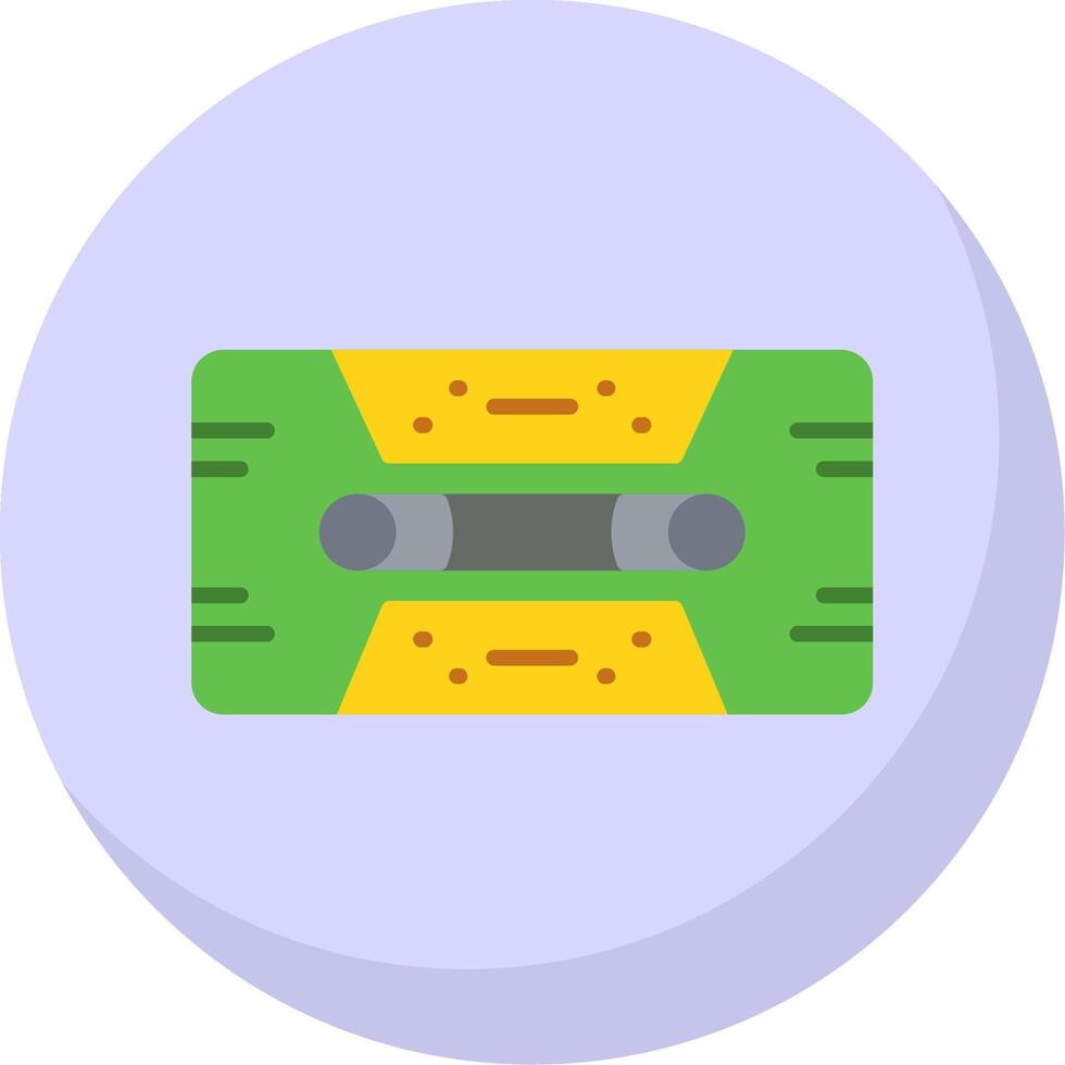 Cassette Tape Flat Bubble Icon vector