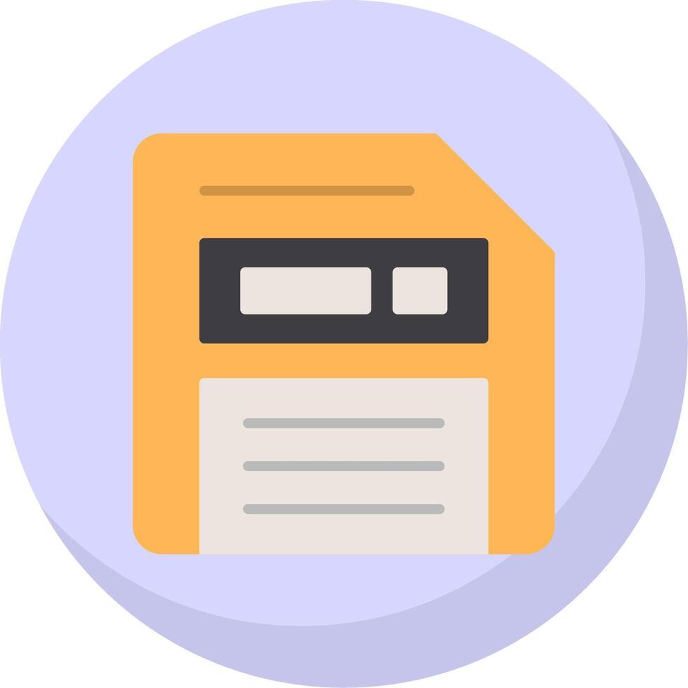 Floppy Disk Flat Bubble Icon vector