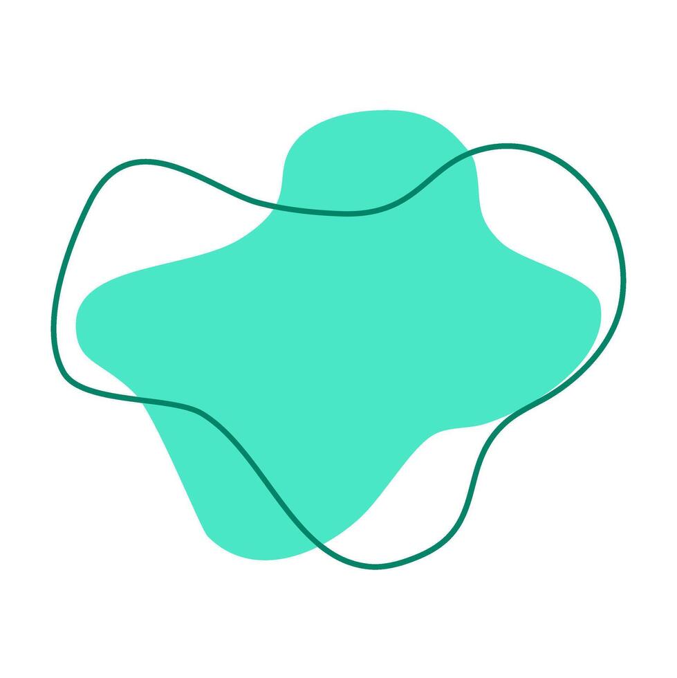 aesthetic shape with flat style for decoration your design. abstract shape with line. green blob with line decoration vector