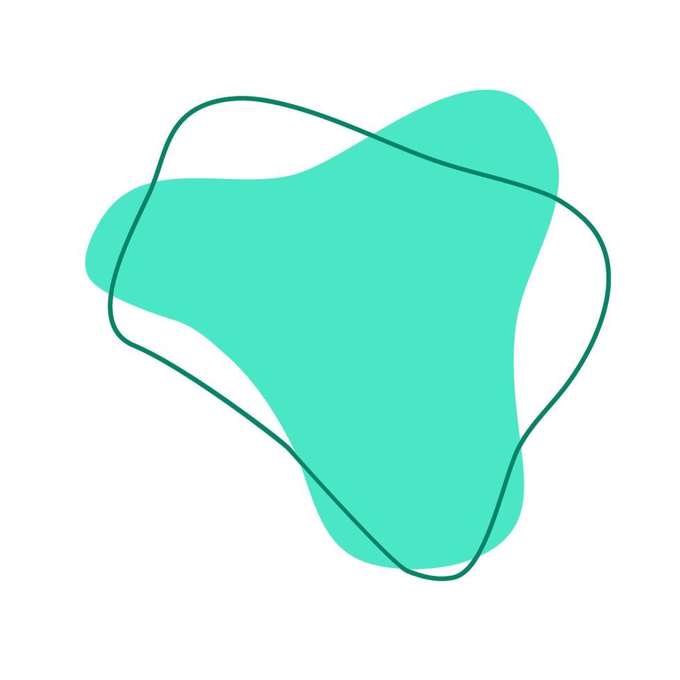 aesthetic shape with flat style for decoration your design. abstract shape with line. green blob with line decoration vector