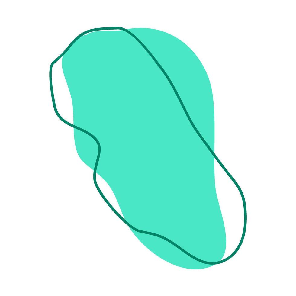aesthetic shape with flat style for decoration your design. abstract shape with line. green blob with line decoration vector