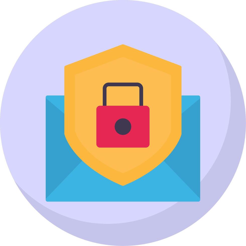 Email Protection Flat Bubble Icon vector