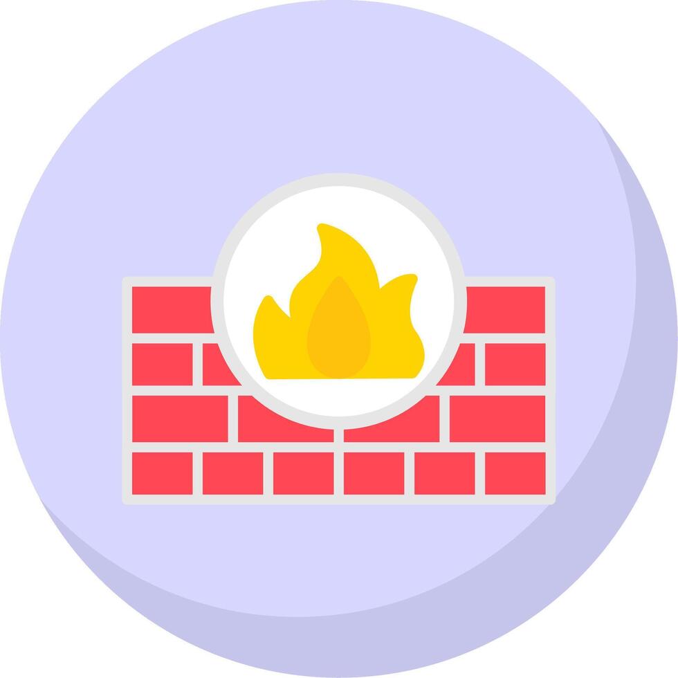 Firewall Flat Bubble Icon vector