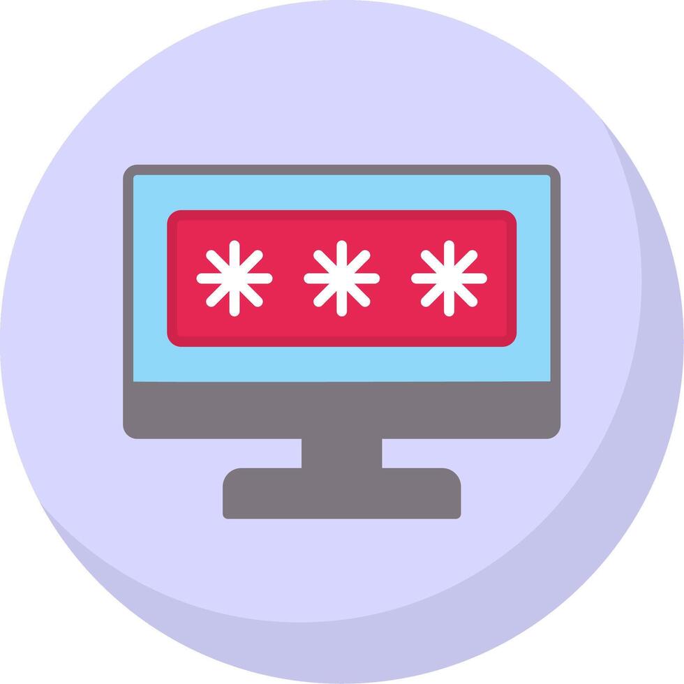 Security Computer Password Flat Bubble Icon vector