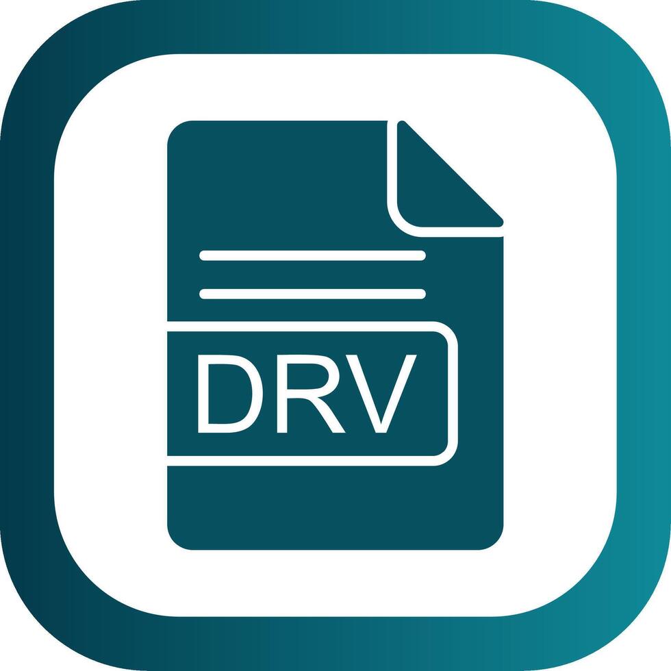 DRV File Format Glyph Gradient Corner Icon vector