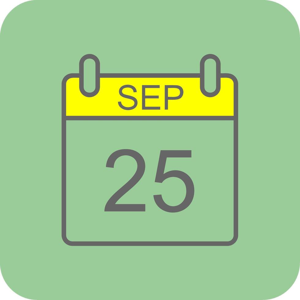 September Glyph Gradient Corner Icon vector