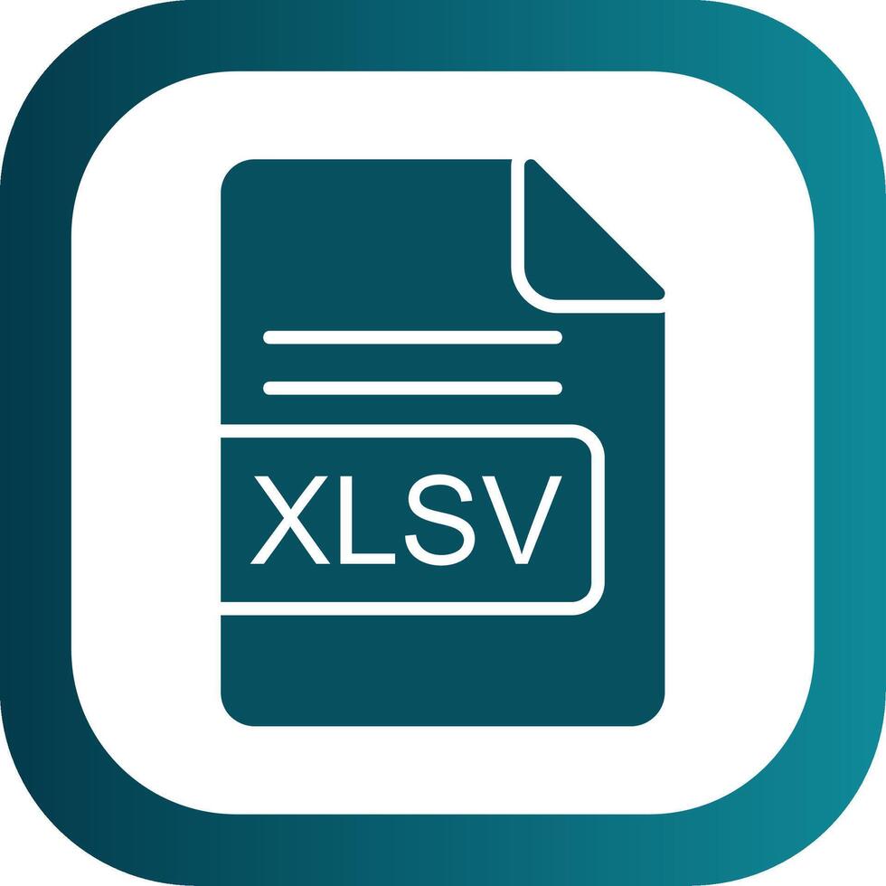xlsv archivo formato glifo degradado esquina icono vector
