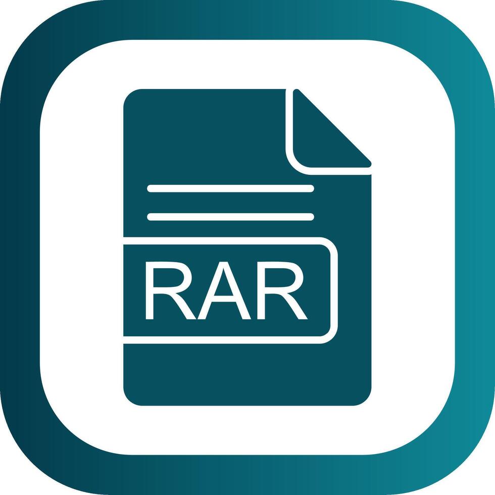 rar archivo formato glifo degradado esquina icono vector