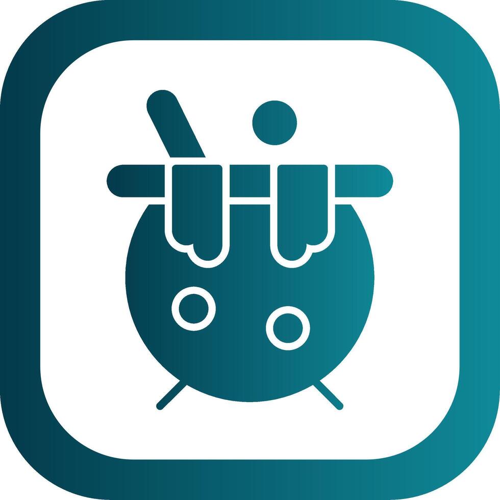 Cauldron Glyph Gradient Corner Icon vector