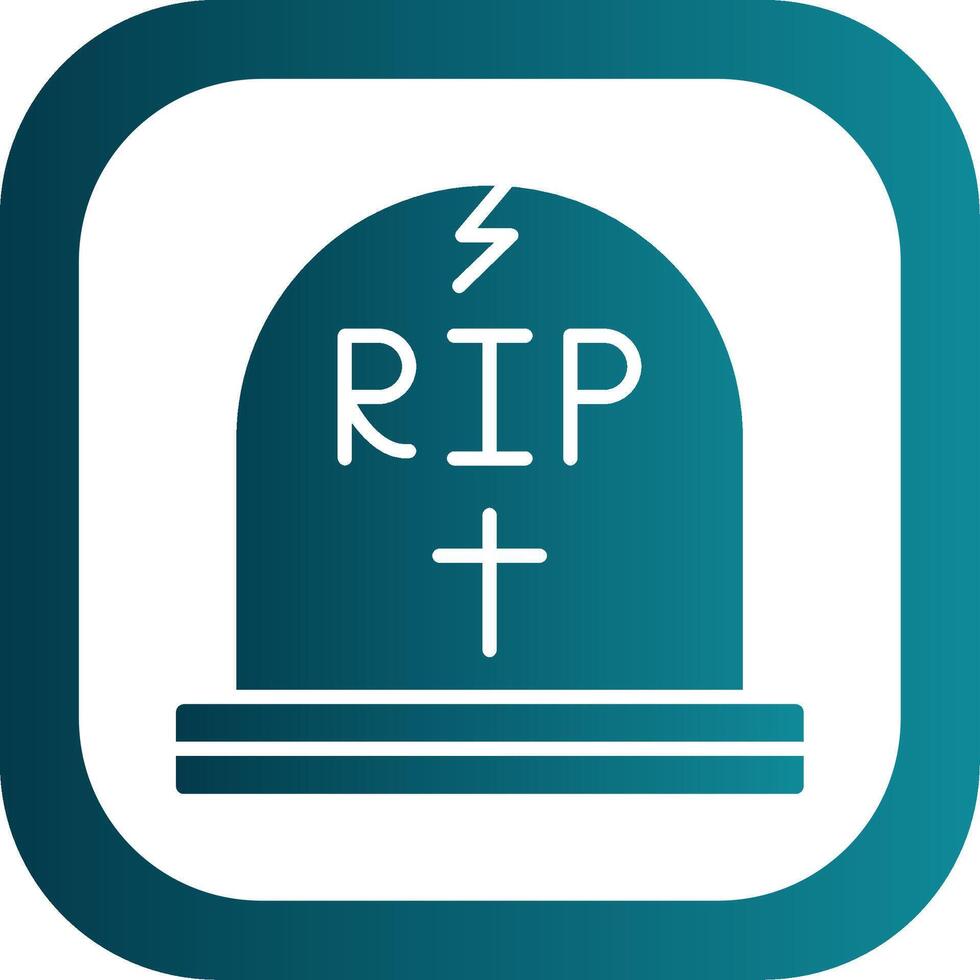 Tomb Glyph Gradient Corner Icon vector