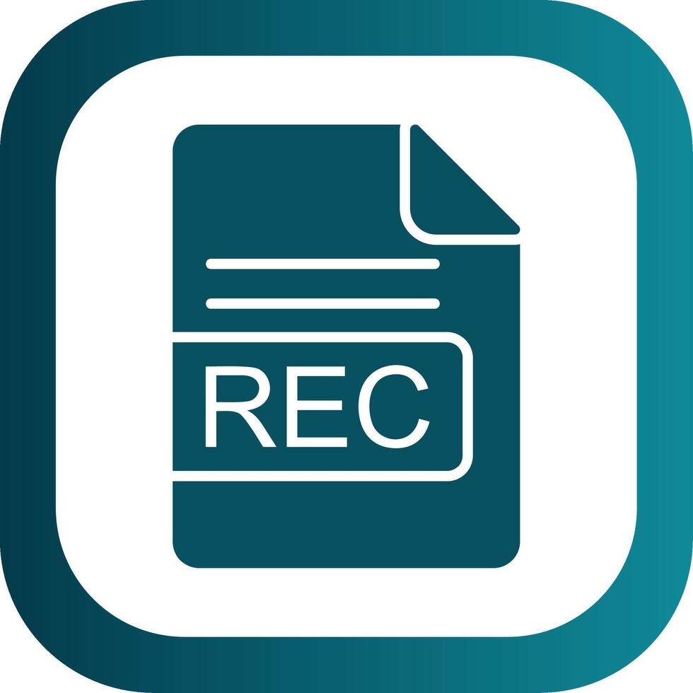REC File Format Glyph Gradient Corner Icon vector
