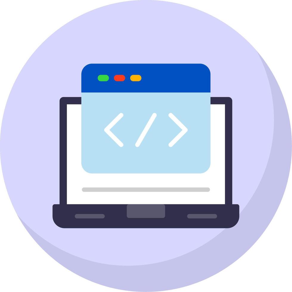 Web Development Flat Bubble Icon vector