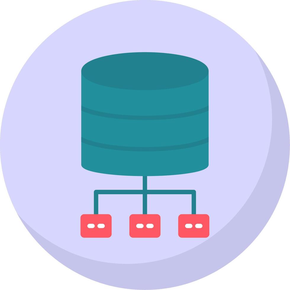 Database Architecture Flat Bubble Icon vector