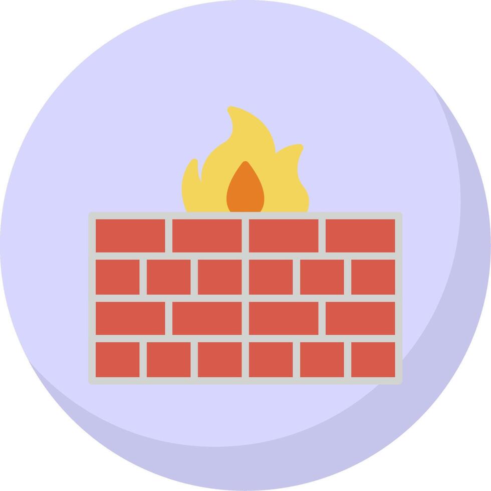 Firewall Flat Bubble Icon vector