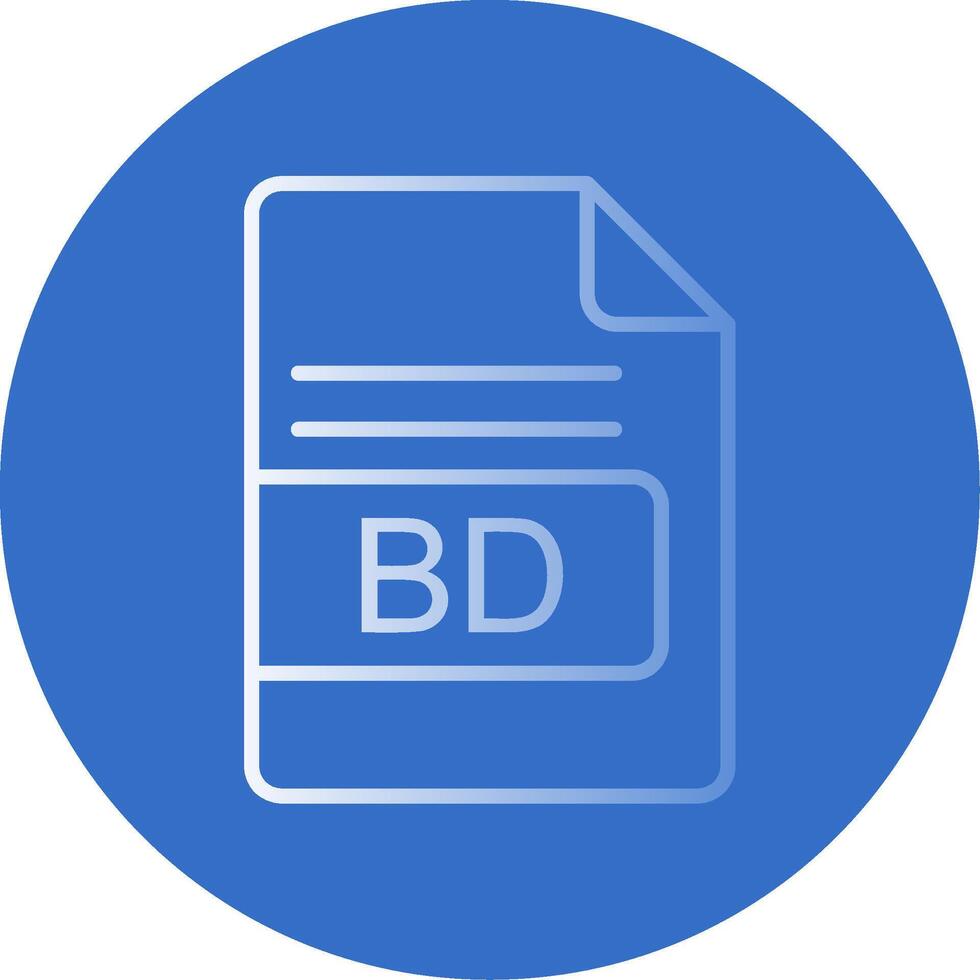 BD File Format Flat Bubble Icon vector