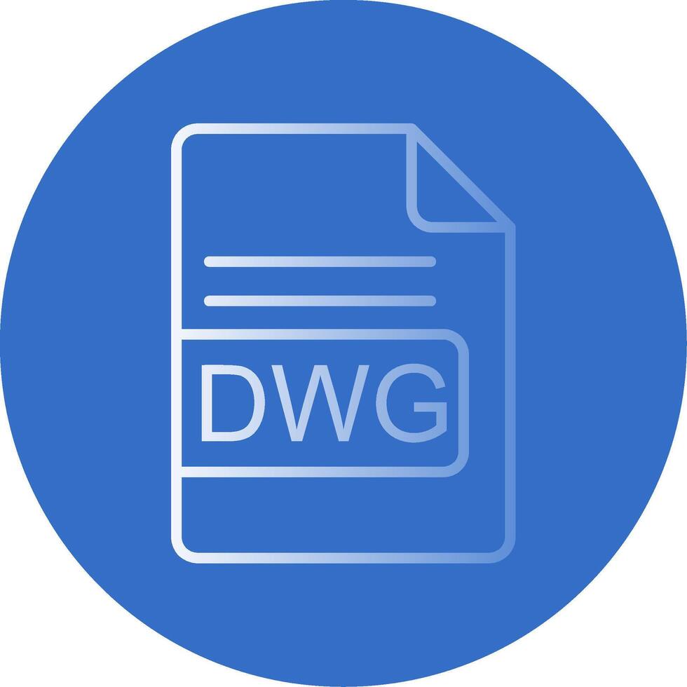 DWG File Format Flat Bubble Icon vector