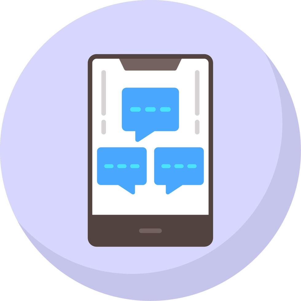 Mobile Chat Info Flat Bubble Icon vector