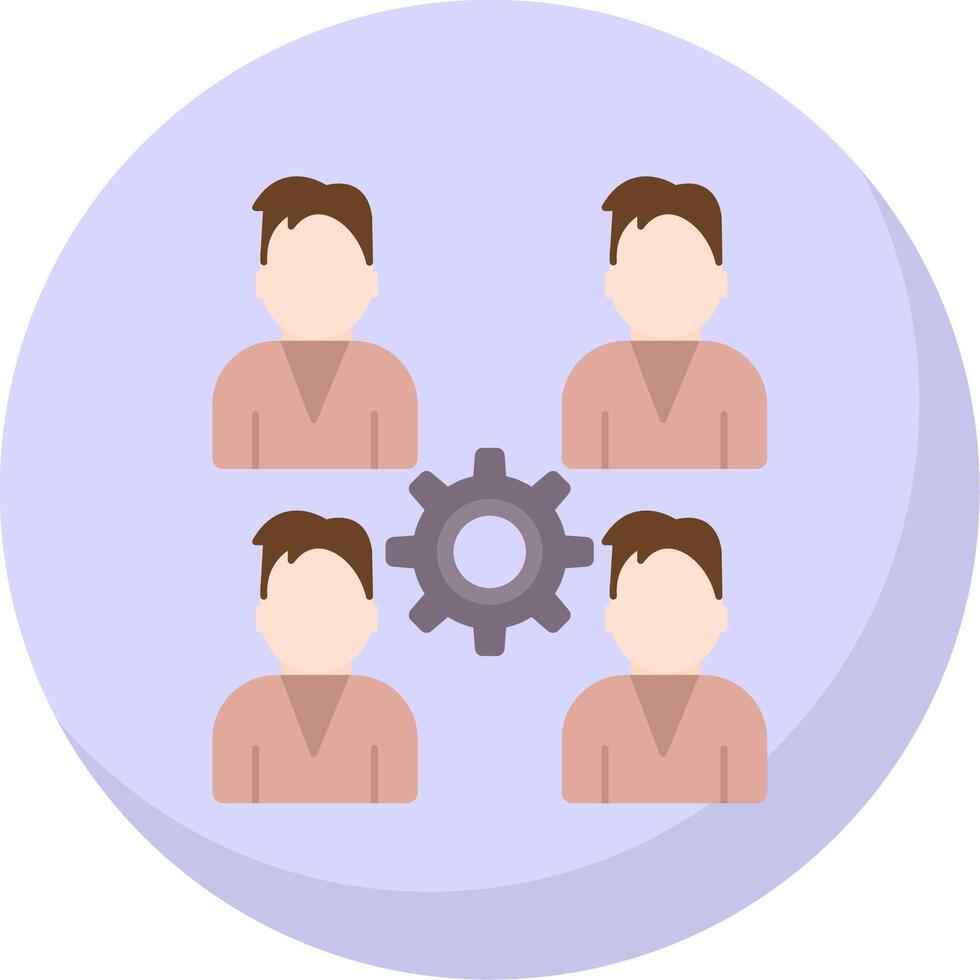 Pro Group Team Flat Bubble Icon vector