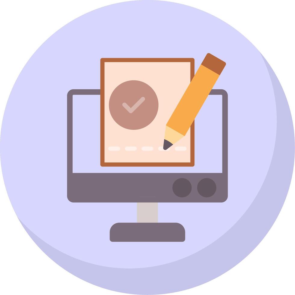 Work PC Flat Bubble Icon vector