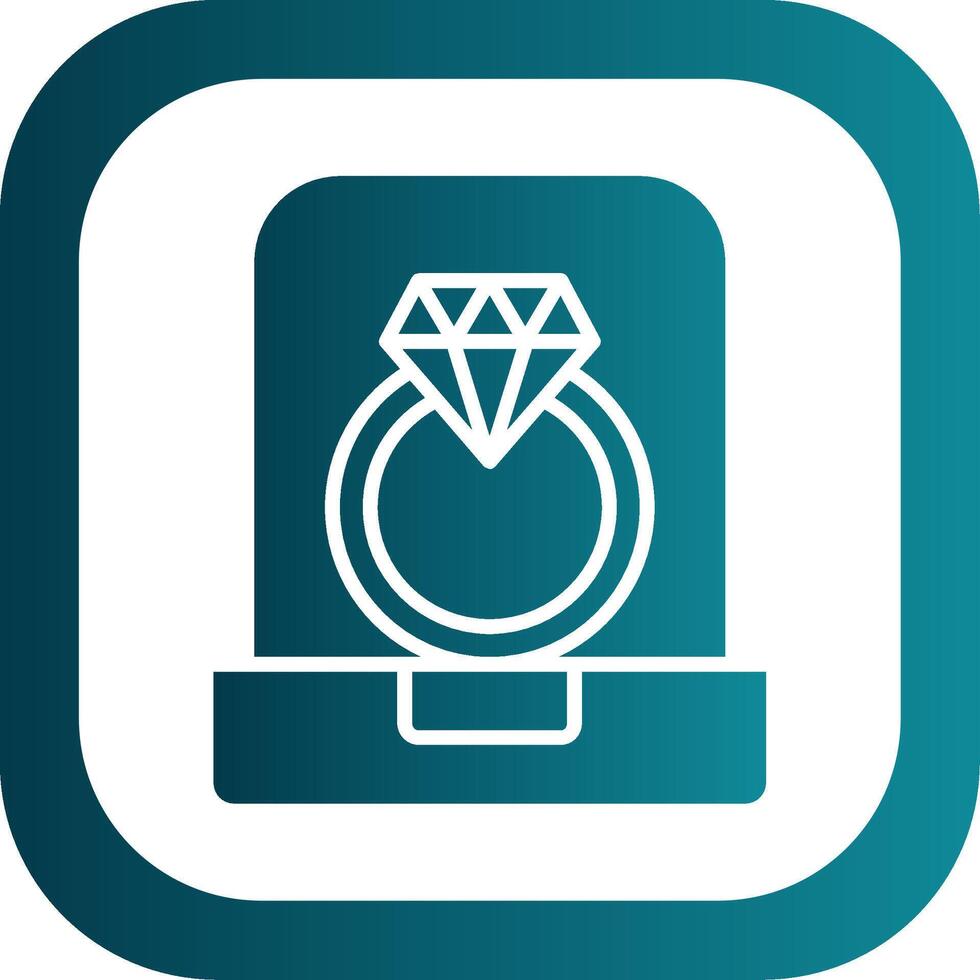 Diamond Ring Glyph Gradient Corner Icon vector