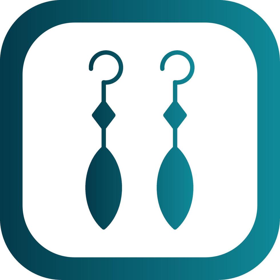 Earring Glyph Gradient Corner Icon vector