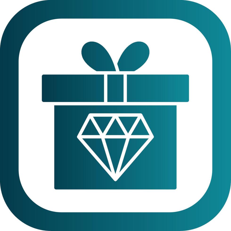 Diamond Glyph Gradient Corner Icon vector