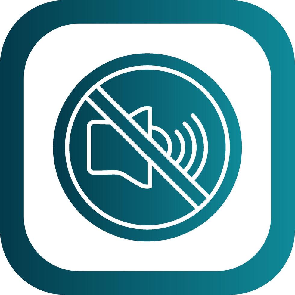 No Sound Glyph Gradient Corner Icon vector