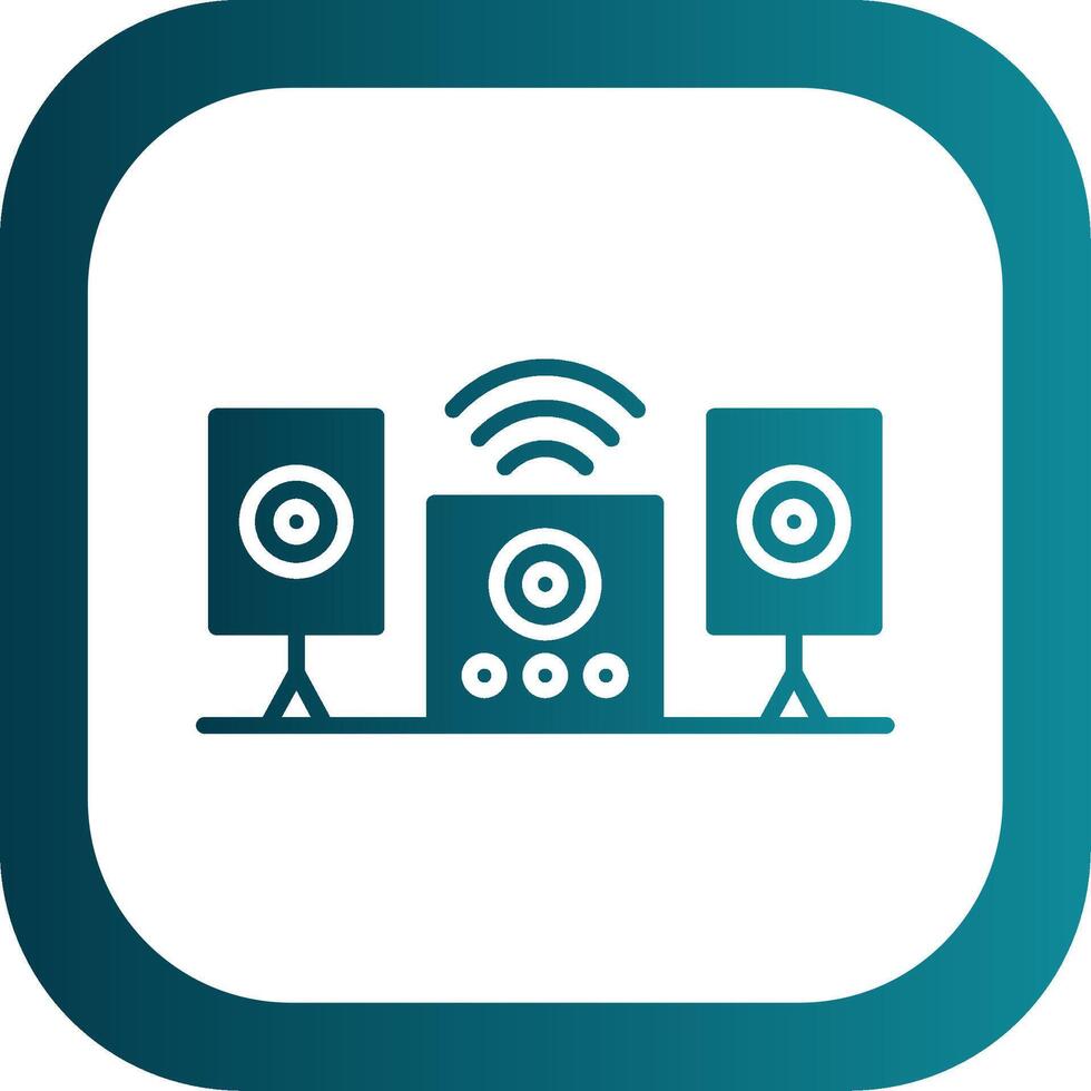 Audio System Glyph Gradient Corner Icon vector