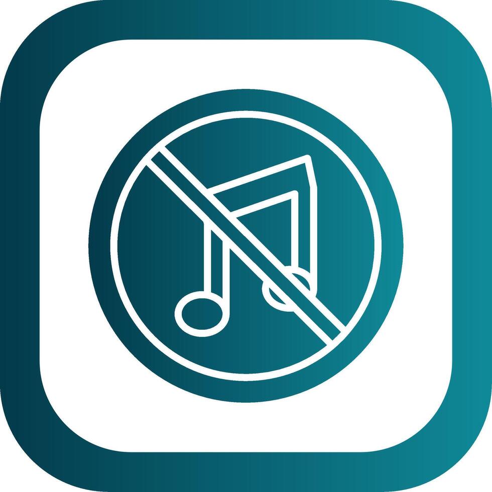 No Music Glyph Gradient Corner Icon vector