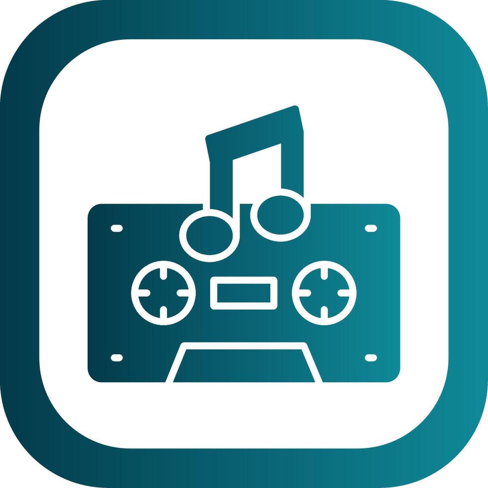 Cassette Glyph Gradient Corner Icon vector