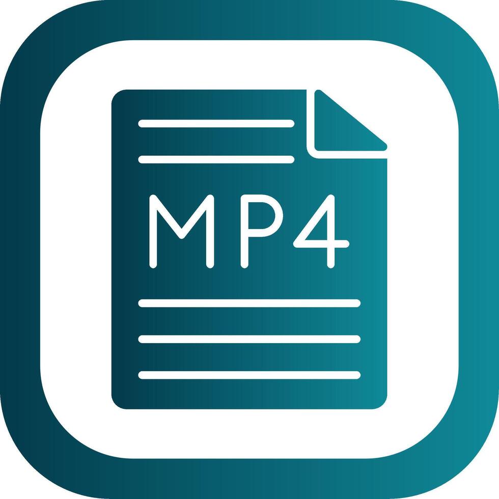 Mp4 Glyph Gradient Corner Icon vector
