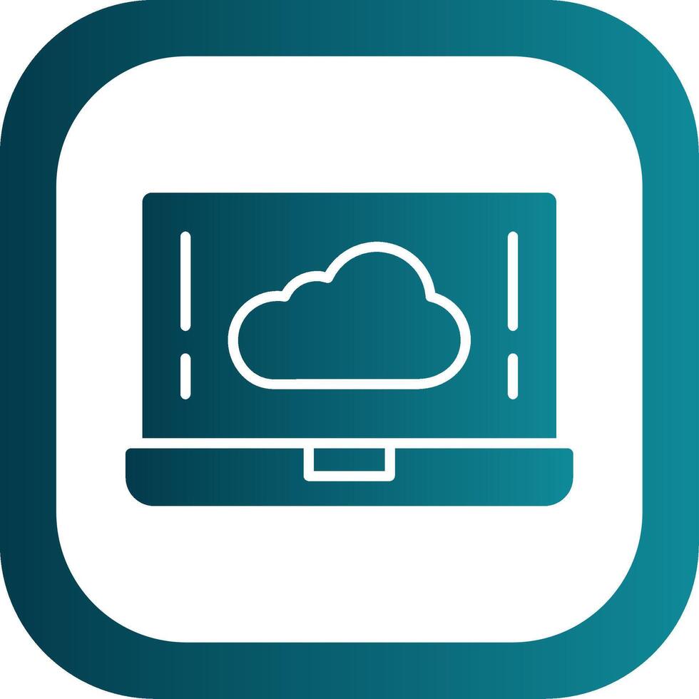 Cloud Glyph Gradient Corner Icon vector