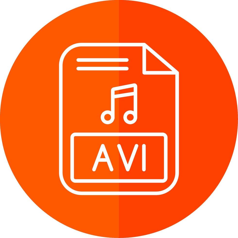 Avi Line Red Circle Icon vector