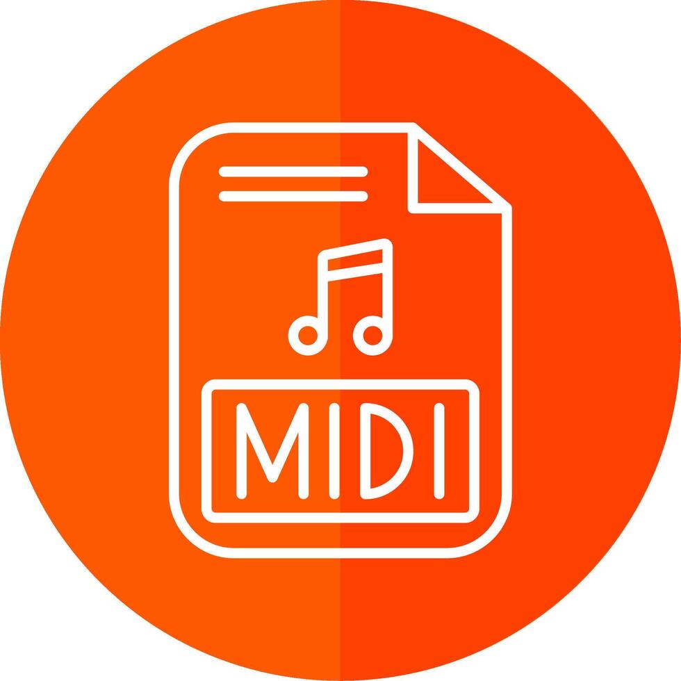Midi Line Red Circle Icon vector